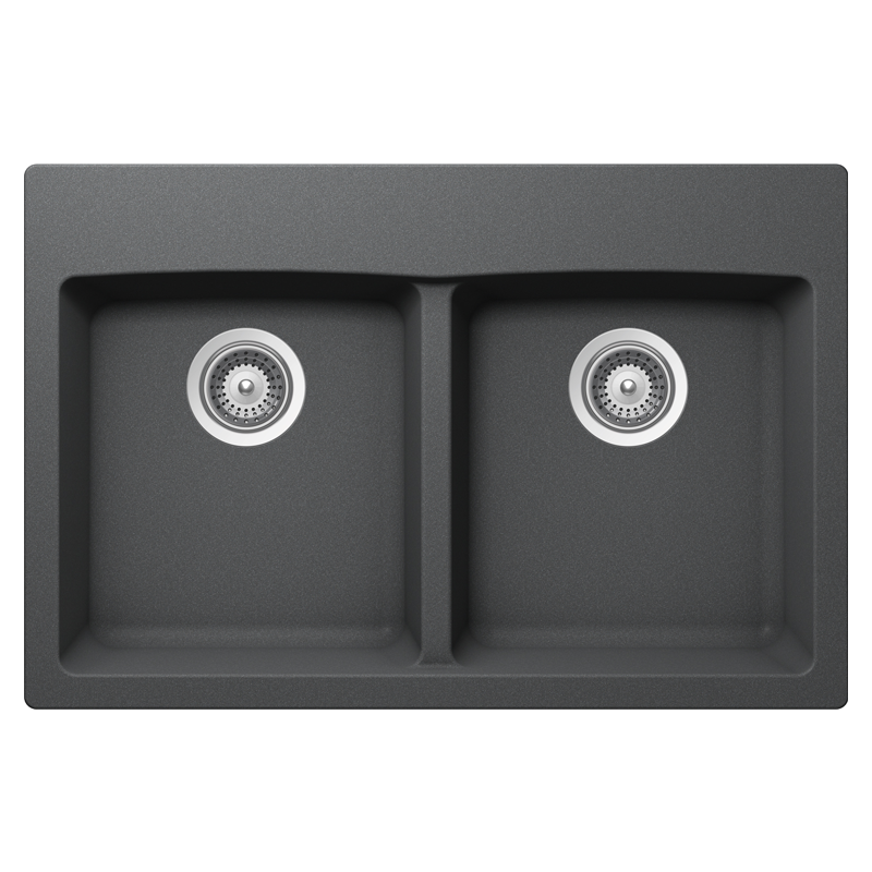 Stone Duragranit Sis-Gr202C-08 Double Equal Bowl Granite Sink Eclipse (It Must Be Inspected For Damages/Imperfections Within 3 Business Days)