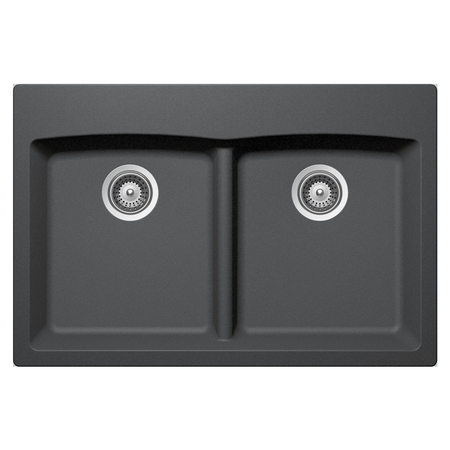 Stone Duragranit Sis-Gr202Cld-08 Double Equal Low Divider Bowl Granite Sink Eclipse (It Must Be Inspected For Damages/Imperfections Within 3 Business Days)